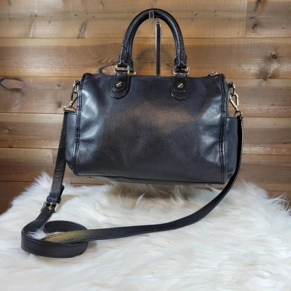 Michael Kors Black Pebbled Leather Margo Satchel